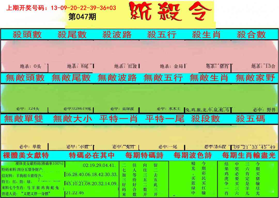 047期统杀令[图]