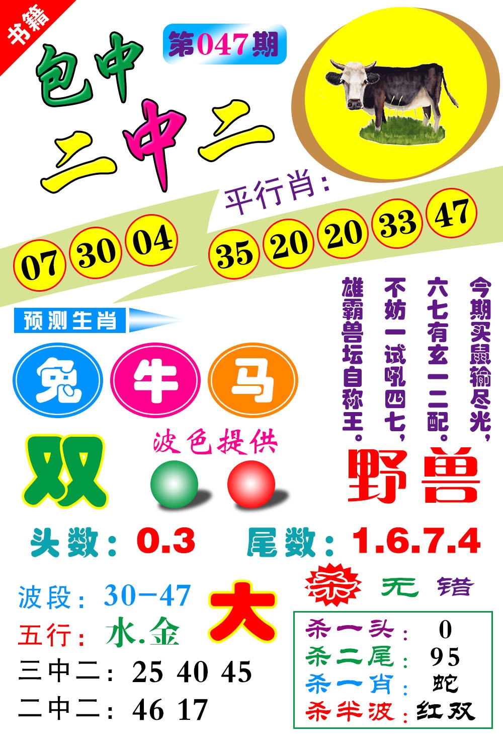 047期澳门预测生肖[图]
